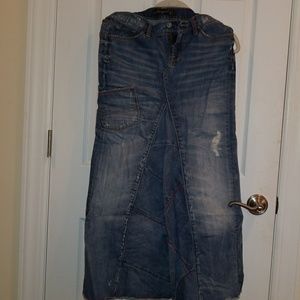Lucky Brand Peace and love long jean skirt